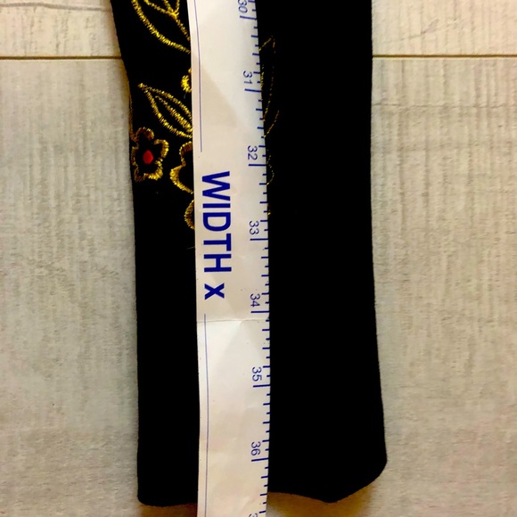 Leggings-Black Colour--Red+Green+Yellow & Golden Embroidery NEW - Picture 4 of 12